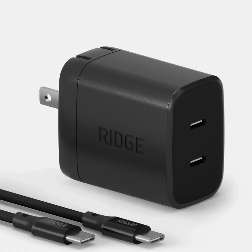 RIDGE WALL CHARGER | 45W POWER ADAPTER KIT | MATTE BLACK